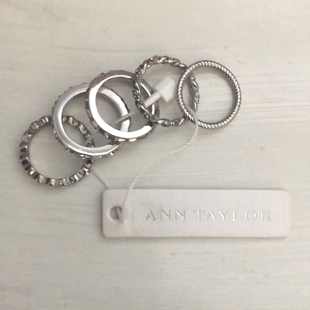 Ann Taylor Pave Stacked Ring Set - Size 6